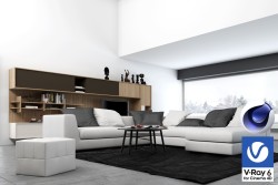 C4Donly.com - Living Room 3D Model - Cinema 4D & V-Ray