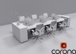 C4Donly.com - Office Station 3D Model - Cinema 4D & V-Ray